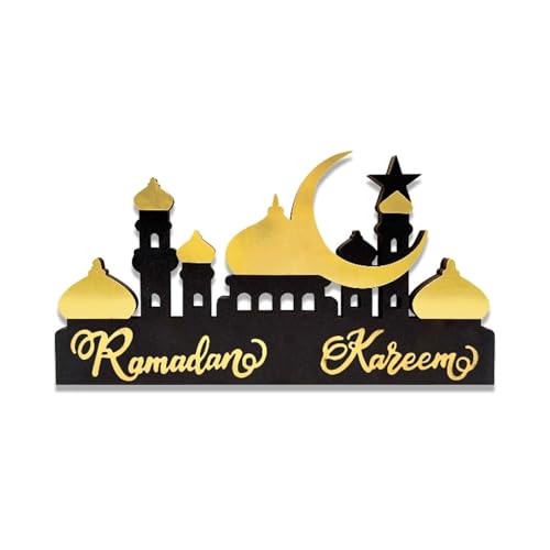 Scinzene Ramadan Deko Schwarz-Gold - Muslimische Deko Tischdeko, Elegantes Acryl Ornament für Wohnzimmer, Schlafzimmer und Feiern, islamische Tischdekorationen von Scinzene