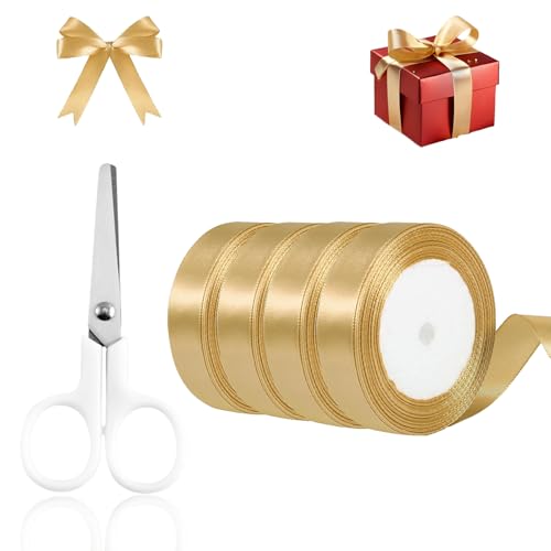 Geschenkband Gold, 88m Geschenkband, 20mm Schleifenband Gold, Geschenkband Weihnachten, Schleifenband, Goldenes Geschenkband, Goldenes Band, Satinband Gold, Geschenkband Breit von Scinzene