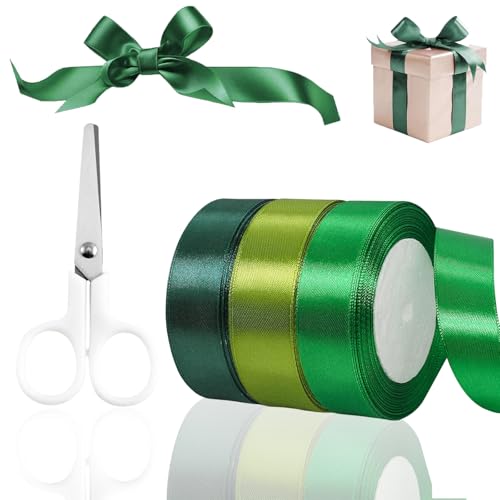 66m Satinband Grün, 25mm Geschenkband Grün Breit, Schleifenband Grün, Band Grün, Satinband, Grünes Band, Ribbon, Geschenkband, Geschenkband Satin, Schleifenband, Geschenkband Satin von Scinzene