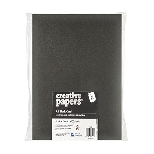 scola Basic Black A4 170 g/m² Kartonpackung, 100 Blatt zum Basteln, für Kinder Kunstaktivitäten und Scrapbooking, ideal für Hobbyisten und professionelle Bastler, Erwachsene und Kinder von Scola