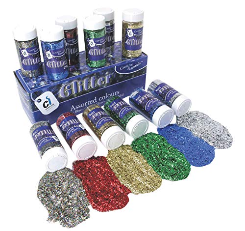 Scola Glitter Super Value Pack, 6 Farben, 250 g Flaschen, Schulbedarf, Kunst- und Bastelprojekte, Kinder-Bastelprojekte, ideal für Kinder von Scola