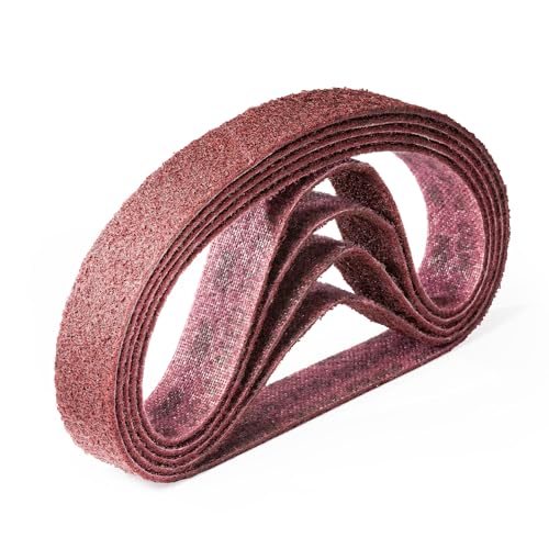 3M SC-BL Scotch Brite Schleifband Vliesband Rohrbandschleifer Schleifmaschine | Maße: 50 x 1500 mm | Körnung: A-med medium rot (100-150) | Lieferumfang: 3 Stück von Score Abrasives