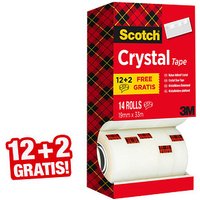 12 + 2 GRATIS: Scotch Crystal Klebefilm kristall-klar 19,0 mm x 33,0 m 12 Rollen + GRATIS 2 Rollen von Scotch