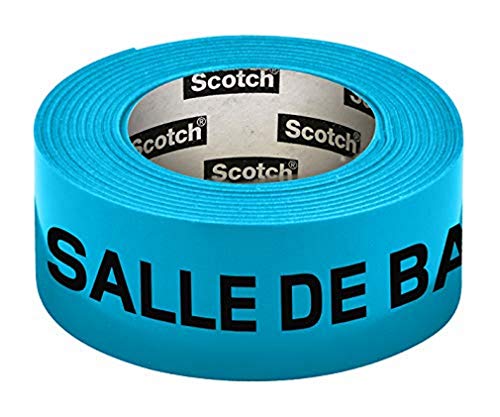 Scotch 300153G Klebeband, vorgedruckt, Badezimmer, 30 mm x 50 m, Blau von Scotch