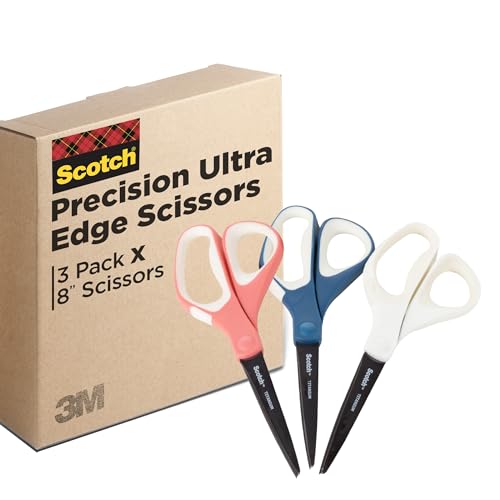 Scotch Brand Precision Ultra Edge Schere, Links- oder Rechtshänder, 20,3 cm, 3 Stück von Scotch