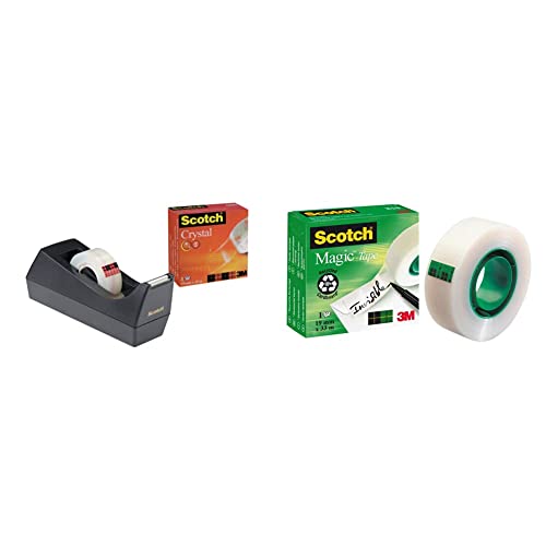 Scotch Klebebandabroller 83980 –Schwarz – Inkl. 1 Rolle Scotch Crystal Klebefilm 19 mm x 10 m & Magic Klebeband – 1 Roll 19mm x 33m - Transparenter & matter Klebefilm für den alltäglichen Gebrauch Scotch Klebebandabroller 83980 –Schwarz – Inkl. 1 Rolle Scotch Crystal Klebefilm 19 mm x 10 m & Magic Klebeband – 1 Roll 19mm x 33m - Transparenter & matter Klebefilm für den alltäglichen Gebrauch von Scotch