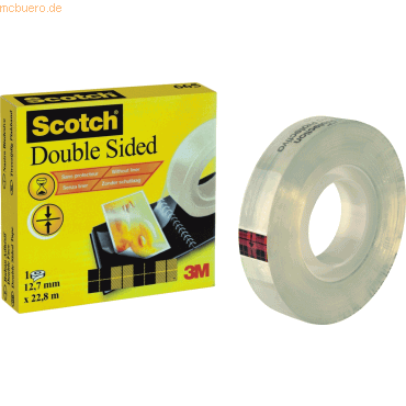 Scotch Klebefilm 22,8mx12,7mm doppelseitig transparent von Scotch