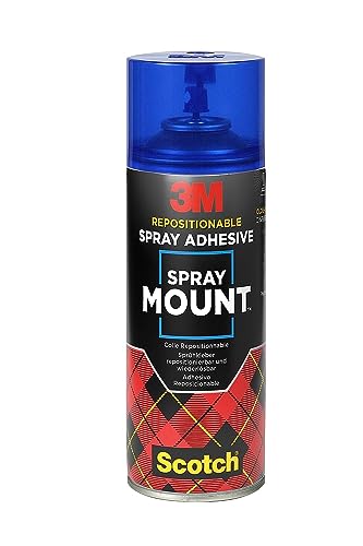 Scotch SprayMount Klebespray - Sprühkleber Repositionierbar und wiederverlösbar, 400 ml, 1 Dose/Packung - für Schnelle und Dauerhafte Verbindungen von Scotch