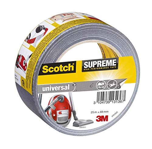 3M 4101S25 Scotch Universal Klebeband 2904, silber, 25 m x 48 mm von Scotch