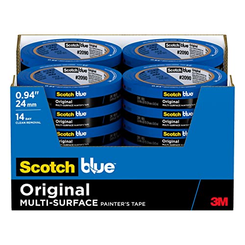 ScotchBlue 2090-24EC Maler-Klebeband für verschiedene Oberflächen, 2,4 x 60 m, 24 Rollen, Blau von Scotch