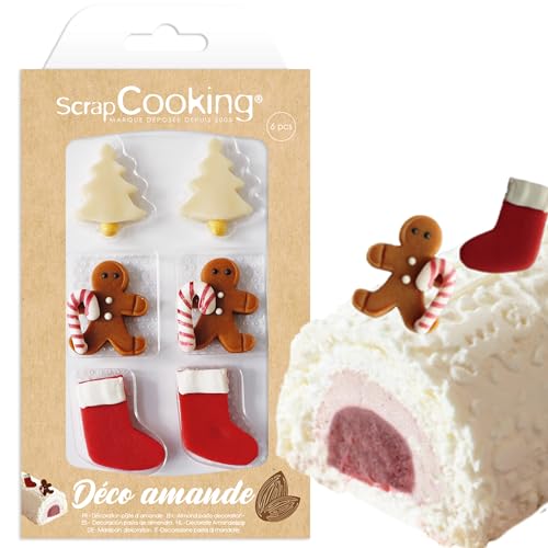 ScrapCooking - Décos en Pâte d’Amande « Sweet Xmas » - Décorations Alimentaires Noël pour Bûches & Gâteaux - Décos Comestible Pâtisseries - Sapin Bonhomme Pain d’Épices - 7609 von ScrapCooking