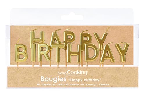 ScrapCooking - Kerzen Happy Birthday Gold – Geburtstagskerzen Gold – 4824 von ScrapCooking