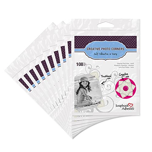 Scrapbook Adhesives by 3L Photo Corners-Classic Style-Permanent Adhesive, Sonstige, Ivory, 0.08 x 1.89 x 3.11 cm von Scrapbook Adhesives by 3L