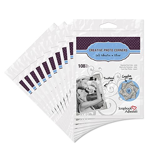 Scrapbook Adhesives by 3L Photo Corners-Classic Style-Permanent Adhesive, Sonstige, Silver, 0.08 x 1.89 x 3.11 cm von Scrapbook Adhesives