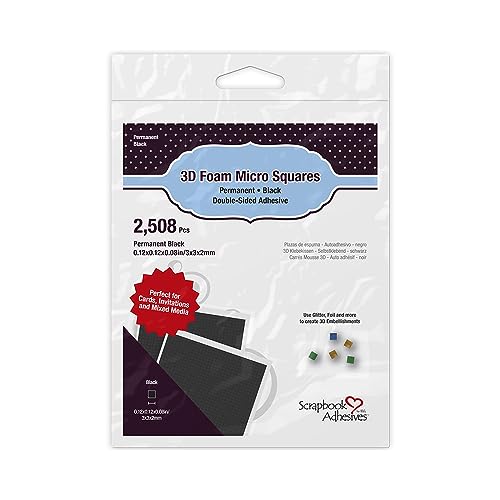 Scrapbook Adhesives 01403-10 Schaumstoff-Quadrate 3D Foam Squares, Black, Einheitsgröße von Scrapbook Adhesives