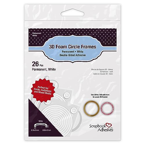 Scrapbook Adhesives 01405-10 3D Foam Circle Frames, White, Einheitsgröße von Scrapbook Adhesives