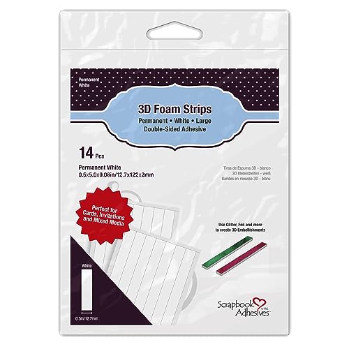 Scrapbook Adhesives 01416-10 3D Foam Strips, Schaumstoff, White, Large von Scrapbook Adhesives