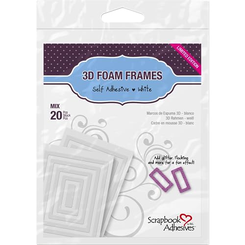 Scrapbook Adhesives 3D Schaumstoffrahmen, Schaumstoff, White, Various von Scrapbook Adhesives