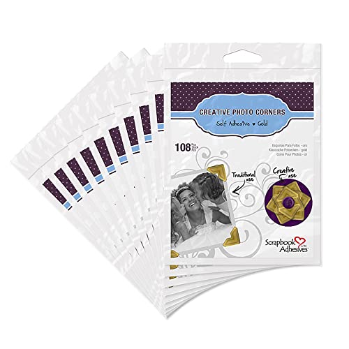 Scrapbook Adhesives by 3L Photo Corners-Classic Style-Permanent Adhesive, Sonstige, Gold, 0.08 x 1.89 x 3.11 cm von Scrapbook Adhesives