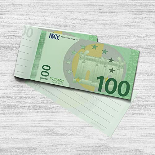 Scratch Cash Block 100 € Euro - 50 Banknoten, auf die Sie schreiben, Geld Gutscheine, Gutscheine, Gadget (tatsächliche Größe) von Scratch Lover