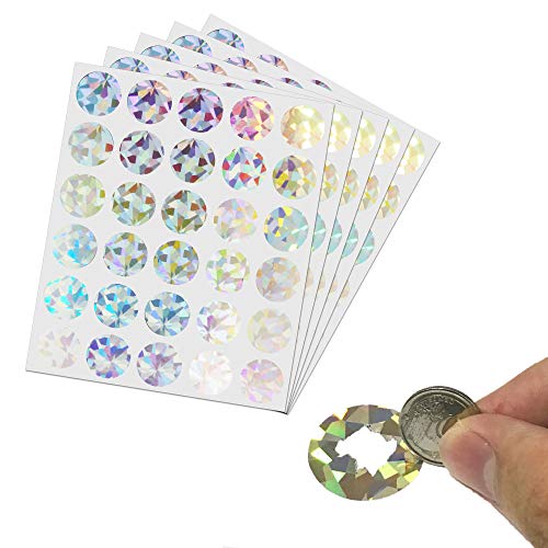 150 Stück - 25mm Rubbelaufkleber Rubbellose Selber Machen Rund, Glänzendes Hologramm von ScratchStix