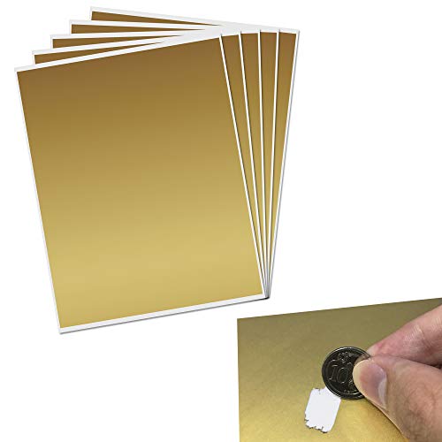 DIY Groß Rubbel Etiketten Rubbellos Aufkleber, Scratch Sticker - Gold, 5 Blätt von ScratchStix