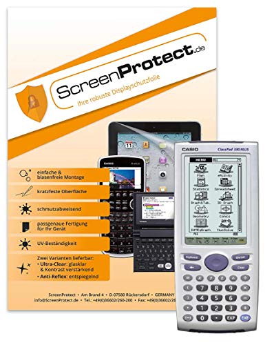 ScreenProtect Displayschutzfolie UltraClear für Casio ClassPad 330+ mit Rakel und Microfasertuch von ScreenProtect