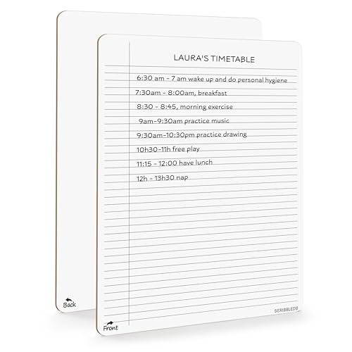 Scribbledo Trocken abwischbares Notizbuch, liniert, 22,9 x 30,5 cm, wiederverwendbar, liniert, löschbar, liniert, Notizblock, Lapboard, blanko Whiteboard auf der Rückseite von Scribbledo