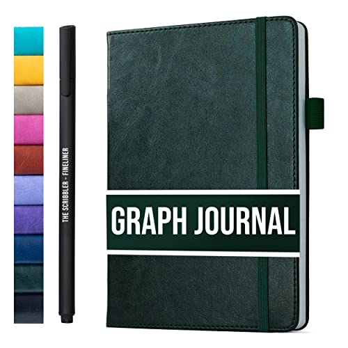 Notizbuch a5 kariert for writing | 150 Seiten, 120 g/m² dickes Papier mit Haftnotizen, Stifthalter, Gummiband, (V)-Leder-Hardcover | Scribbles That Matter notizbuch kariert, 5,75 x 8,2 Zoll von Scribbles That Matter