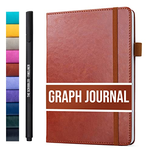 Notizbuch a5 kariert for writing | 150 Seiten, 120 g/m² dickes Papier mit Haftnotizen, Stifthalter, Gummiband, (V)-Leder-Hardcover | Scribbles That Matter notizbuch kariert, 5,75 x 8,2 Zoll von Scribbles That Matter