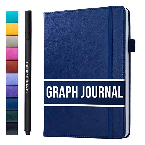 Notizbuch a5 kariert for writing | 150 Seiten, 120 g/m² dickes Papier mit Haftnotizen, Stifthalter, Gummiband, (V)-Leder-Hardcover | Scribbles That Matter notizbuch kariert, 5,75 x 8,2 Zoll von Scribbles That Matter