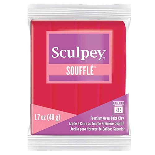 Sculpey Polyform SU 6004 Modelliermasse Sculpey Soufflé, Himbeerrot, Himbeere, 57 g von Sculpey