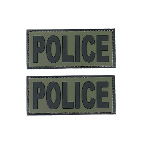 SdTacDuGe PVC-Polizei-Patch-Hakenverschluss für Militär, taktische Weste, Kampfplatte, Träger, Strafverfolgungsausrüstung, 2er-Pack) (11.4x5.1 cm, Ranger Green und Schwarz) von SdTacDuGe