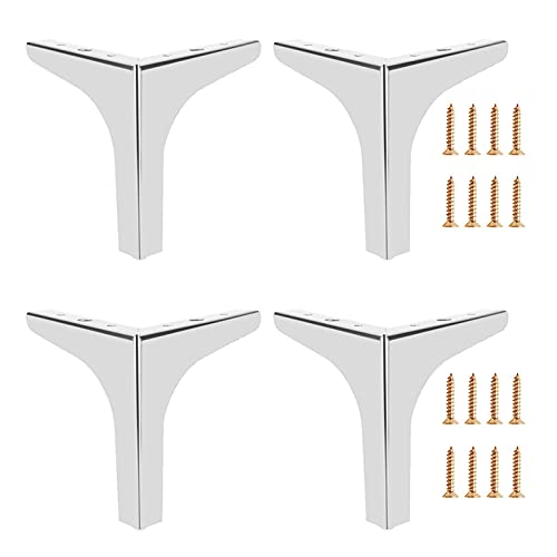 SdaryWare Möbelbeine, Sofabeine, Möbelbeine, Ersatz-Tischbeine, modernes Metall-Schlafsofa, Kleiderschrank, Couchtisch-Stützmöbelfüße, rutschfeste Schreibtischbeine, mit Schrauben(Silber - 15 cm) von SdaryWare