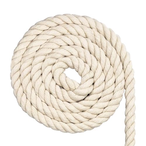 Sdhgerh Vielseitig Baumwollseil Deko Seil Robust Kordel Kordelband Weich BaumwollKordel Makramee Garn für DIY-Bastelarbeiten Beige 10 mm (4M) von Sdhgerh