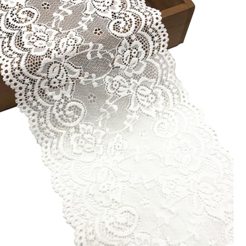 Weißes Spitzenband Vintage-Muster Rollenbänder Spitzenbesatz Stoff für Hochzeit Geburtstag Handbuch Dekorationen Geschenkverpackung Valentinstag Blumen Kunsthandwerk Nähen 15 cm × 3,66 m von Sdhgerh