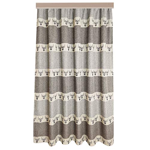 SeGaTeX home fashion Hochwertiger Dekoschal Alpin Hirsch braun Exklusiver Landhaus-Vorhang Reihband HxB 125 x 130 cm von SeGaTeX home fashion