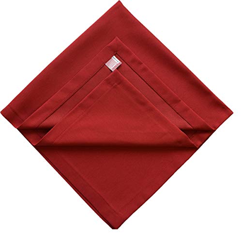 Landhaus-Mitteldecke Hetty Rot Uni | Tischdecke 80 x 80 cm quadratisch, einfarbig | langlebige, hochwertige Webware | Ränder mit 3 cm Kuvertsaum von SeGaTeX home fashion