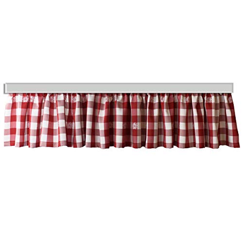 SeGaTeX home fashion Querbehang Karo Edelweiß Rot | Kurzgardine für den gemütlich-rustikalen Landhaus-Stil | hochwertiger Webstoff rot-weiß kariert mit Reihband | Höhe x Breite 32 x 200 cm von SeGaTeX home fashion