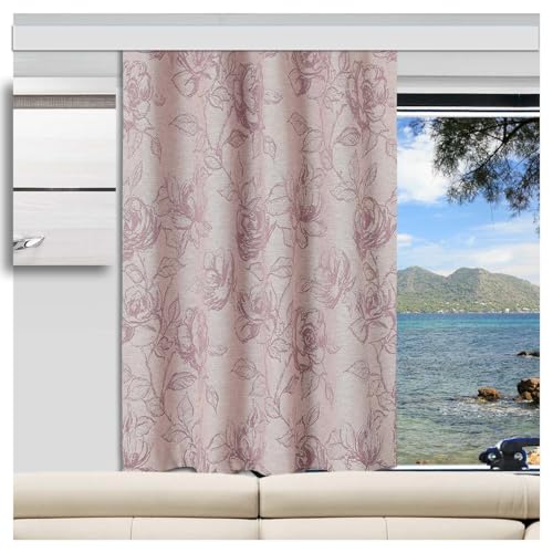 SeGaTeX home fashion Wohnmobil-Vorhang Ilvy Rose in rosé Caravan-Dekoschal mit Blumen-Muster blichdichter Webstoff Maßanfertigung Höhe x Breite 40-80 x bis 62 cm von SeGaTeX home fashion