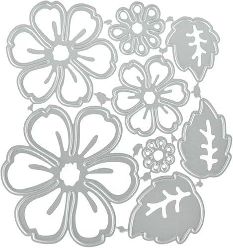 Metall-Stanzform mit silberfarbenen Blumen, 8 Muster, 3D-Blumen-Stanzschablone, Karbonstahl, Stanzform für Scrapbooking, Fotoalbum, Basteln, Geschenk, Stanzformen, Kartenherstellung, Zubehör, von Seadiquiet