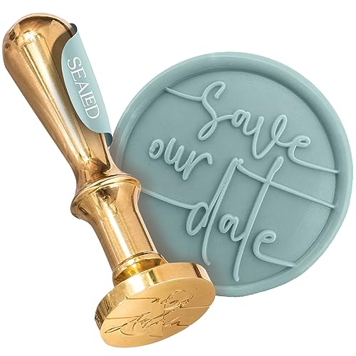 SEALED® Siegelstempel Set für Hochzeit oder besondere Anlässe, Wachssiegel Stempel mit verschiedenen Motiven (Save our Date) von Sealed