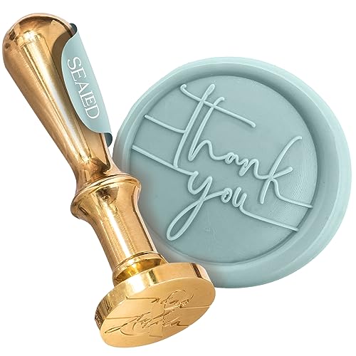 SEALED® Siegelstempel Set für Hochzeit oder besondere Anlässe, Wachssiegel Stempel mit verschiedenen Motiven (Thank You) von Sealed