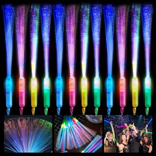 Leuchtstäbe, 12 Stück Knicklichter, Leuchtwedel, LED Leuchtstab Glasfaser, Knicklichter, Leuchtstäbe Partyzubehör, Leuchtstab Kinder, Leuchtstäbe Party Mitgebsel Kindergeburtstag für Weihnachten von Seasboes