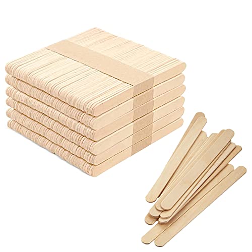 Seasboes 300 Stücke Holzstäbchen 11,4cm, Bastelmaterial Holz, Eisform Holzstab Stiele, DIY-Kunsthandwerk Holz zum Bastel, Holzstäbchen Holzspatel für Kinder und Erwachsene von Seasboes