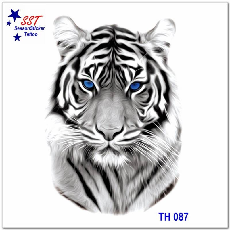 Große Tiger Tier Löwe Leopard Wolf Körper Taille Arm Temporäre Kunst Tattoos Thbseries von SeasonSticker