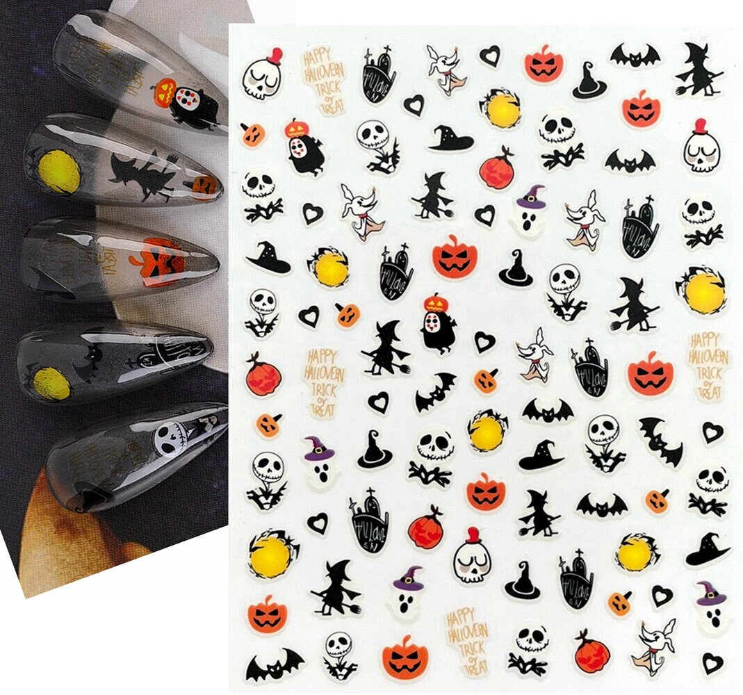 Halloween Nail Art Aufkleber Geist Alptraum Monster Kürbis Schädel Vampir Spinnennetz Hexe Selbstklebende Nagelabziehbilder Xhseries von SeasonSticker