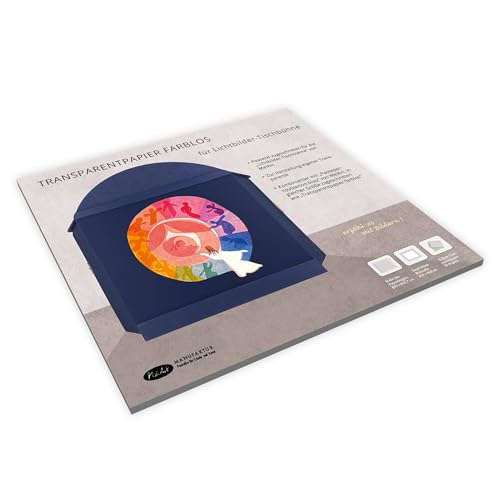 Transparentpapier farblos / 12 Bögen - Abreißblock mit farblosem Transparentpapier (12 Blatt / 80g/m2), passend zugeschnitten für die "Lichtbilder-Tischbühne" von MeiArt. von Seccorell