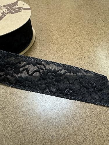 Sedona Designz Spitzenband mit Blumenmuster, 3,8 cm breit x 9,1 m, perfekt zum Dekorieren, für Blumenmuster, Bastelprojekte, Schwarz von Sedona Designz, Inc.