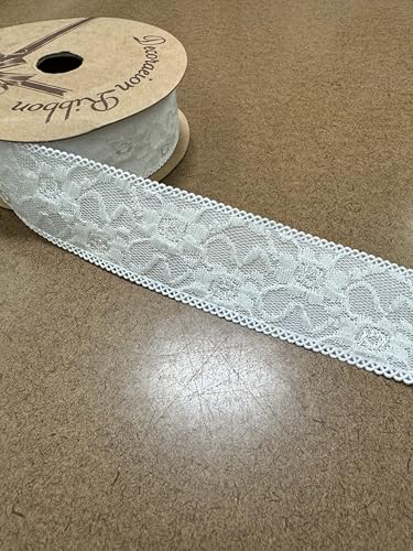 Sedona Designz Spitzenband mit Blumenmuster, 3,8 cm breit x 9,1 m – perfekt zum Dekorieren, für Blumengestaltung und Bastelprojekte – Weiß von Sedona Designz, Inc.